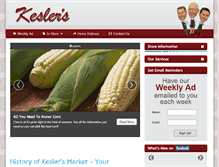 Tablet Screenshot of keslersmarket.com